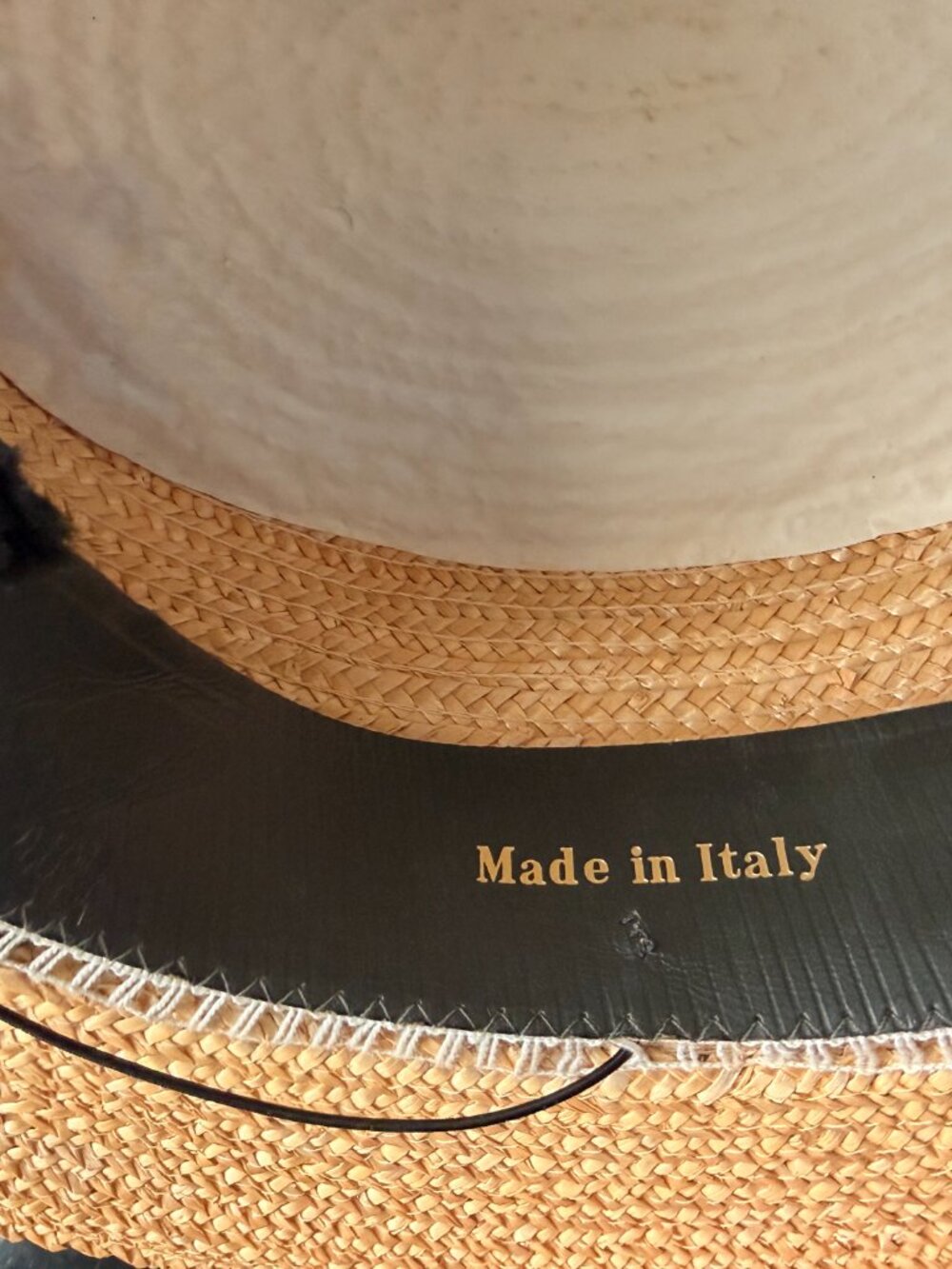 Vintage Yves St. Laurent Straw Boat Hat with Ribbon - Picture 5 of 11